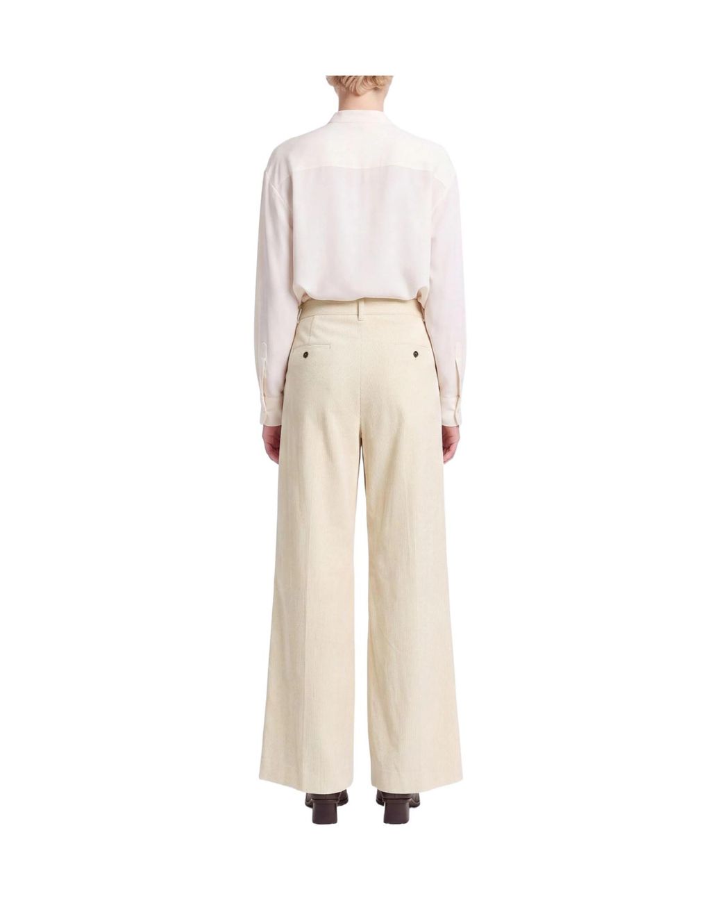 Weekend by Maxmara Natural Corduroy Wide-Leg Pants