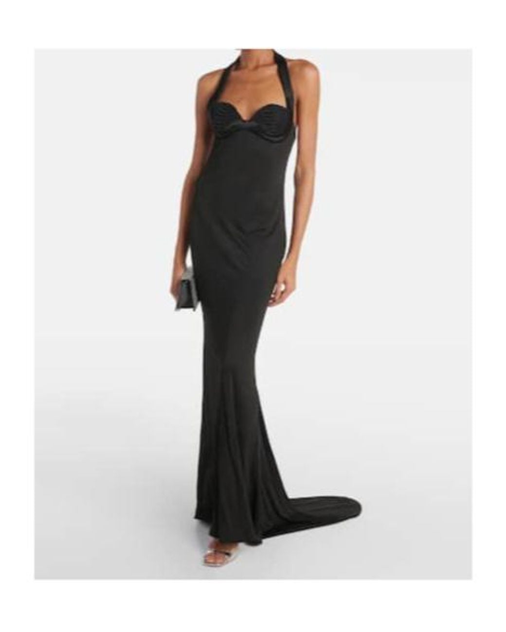 Galvan Black Halter Neck Dress