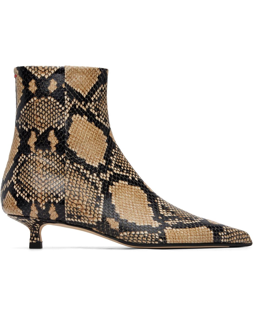 Aeyde Natural Sofie Snakeskin-Effect Leather Ankle Boots