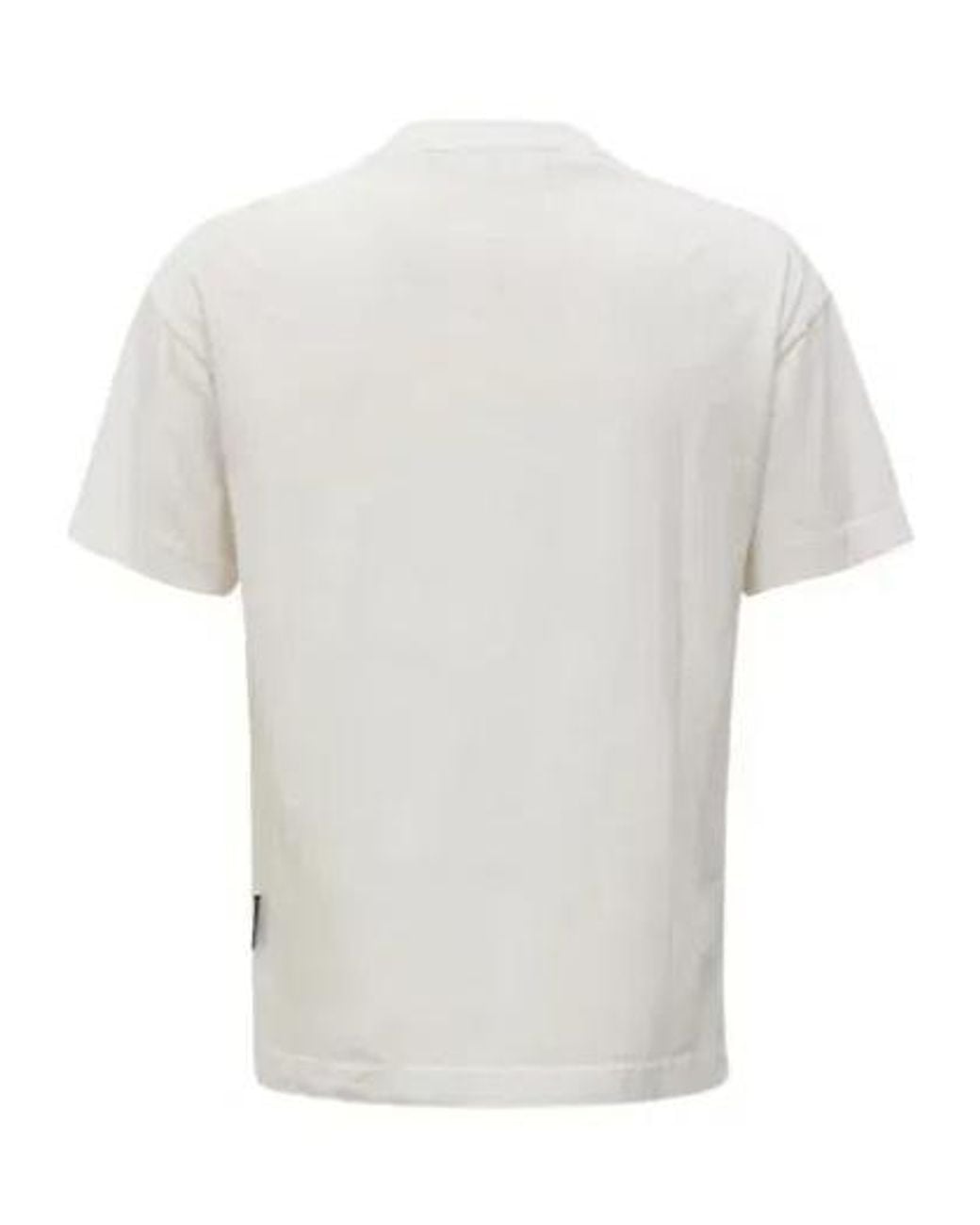 Palm Angels White Spray Bear Printed Crewneck T-Shirt for men