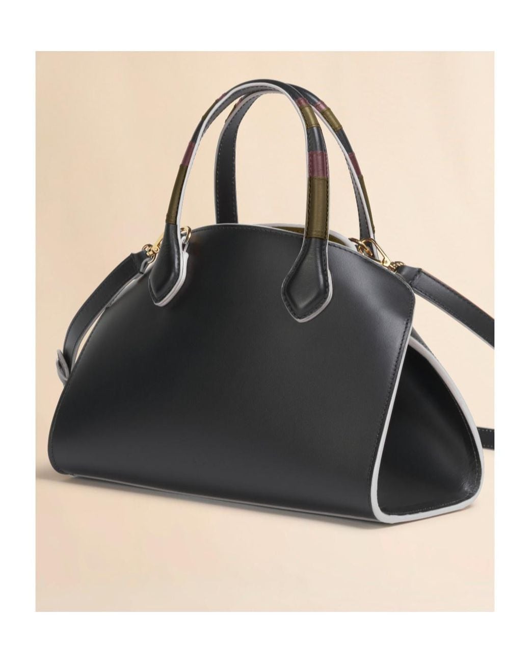 Marni Black Overlap Small Tote Bag