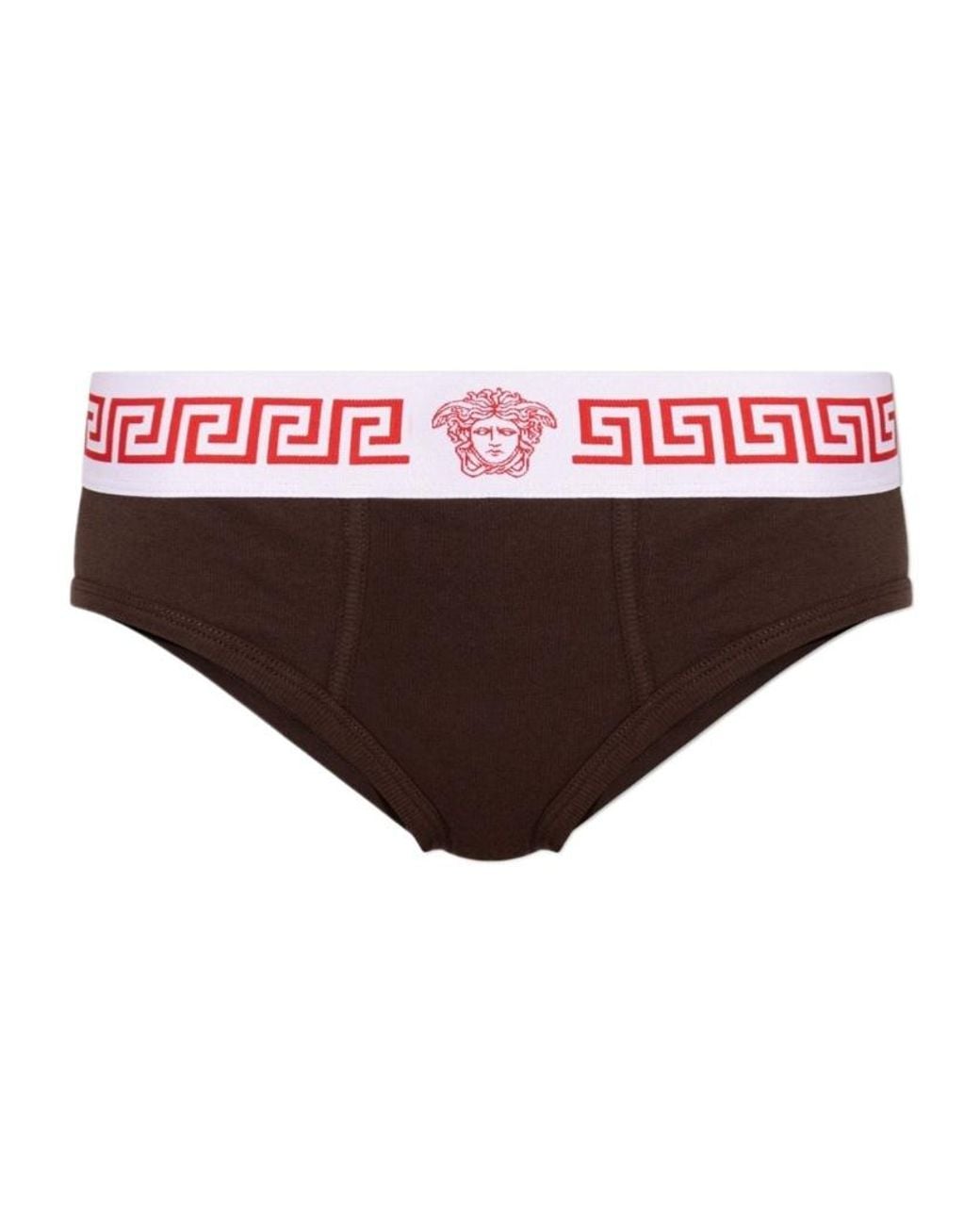 Versace Red Ribbed Stretch Briefs