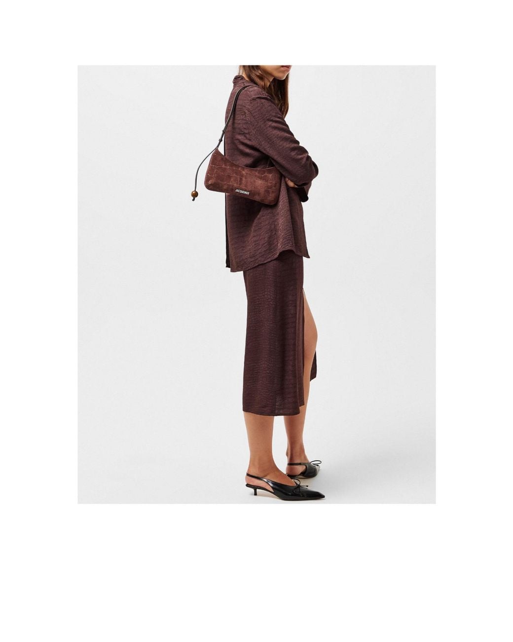 Jacquemus Brown Pearl Decorated Crossbody Bag