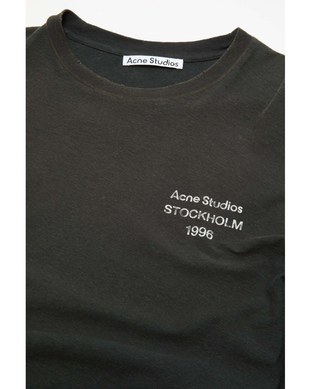 Acne Black Logo-Print Long-Sleeve T-Shirt for men