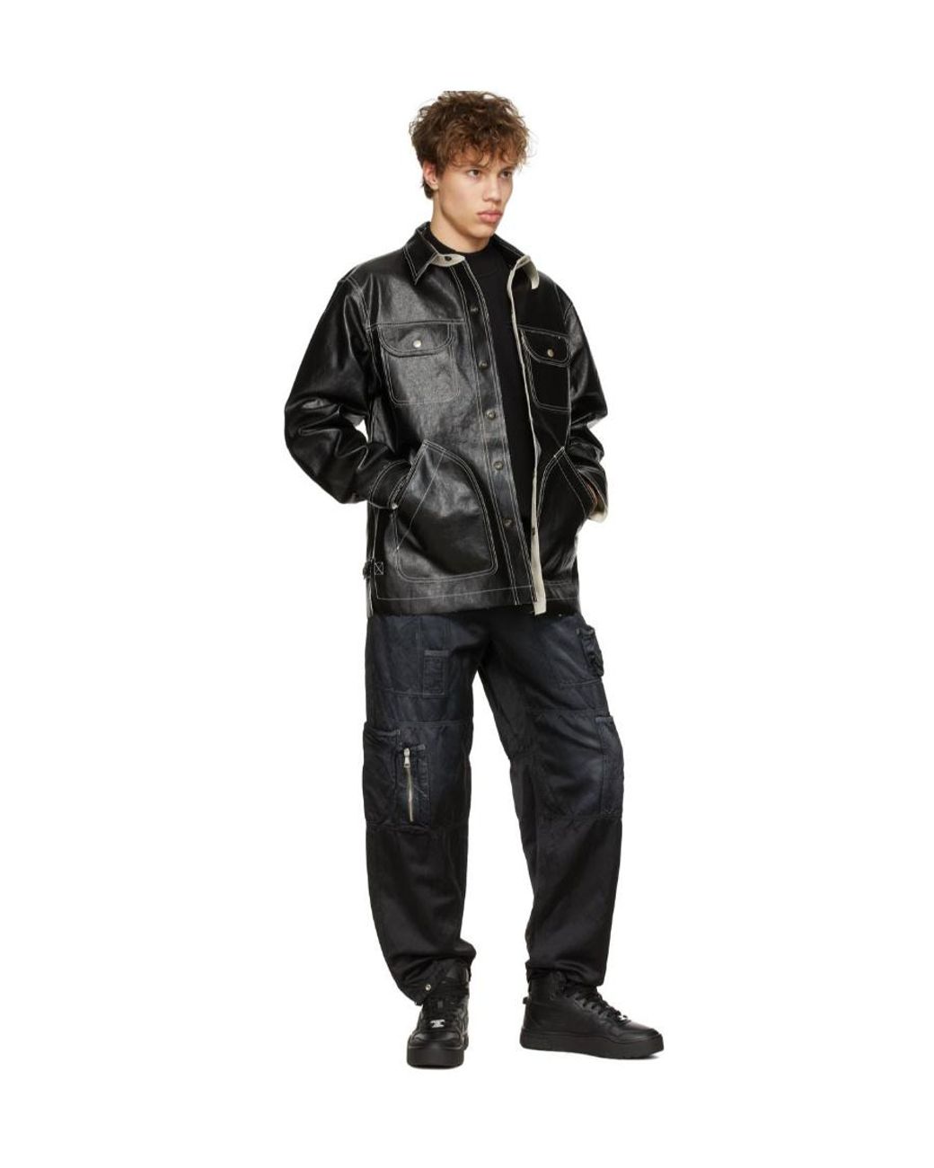 DIESEL Black Relaxed Cargo Pants for men