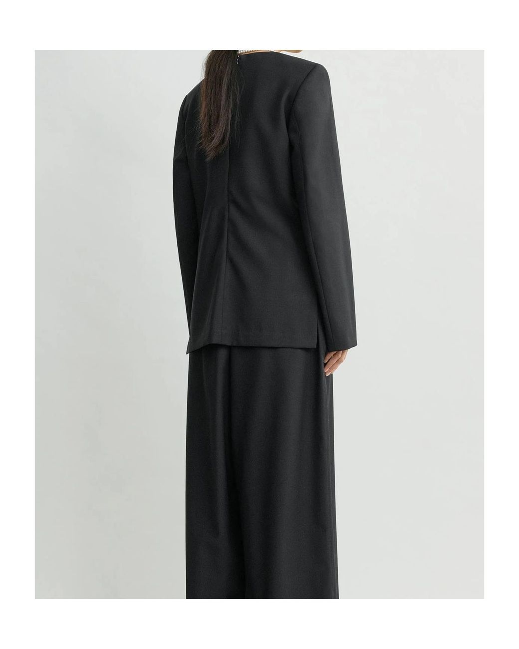 Totême Black Totême Structured Long Sleeved Top