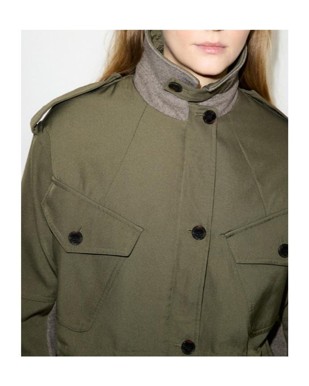 MAX&Co. Green Padded Gabardine Field Jacket
