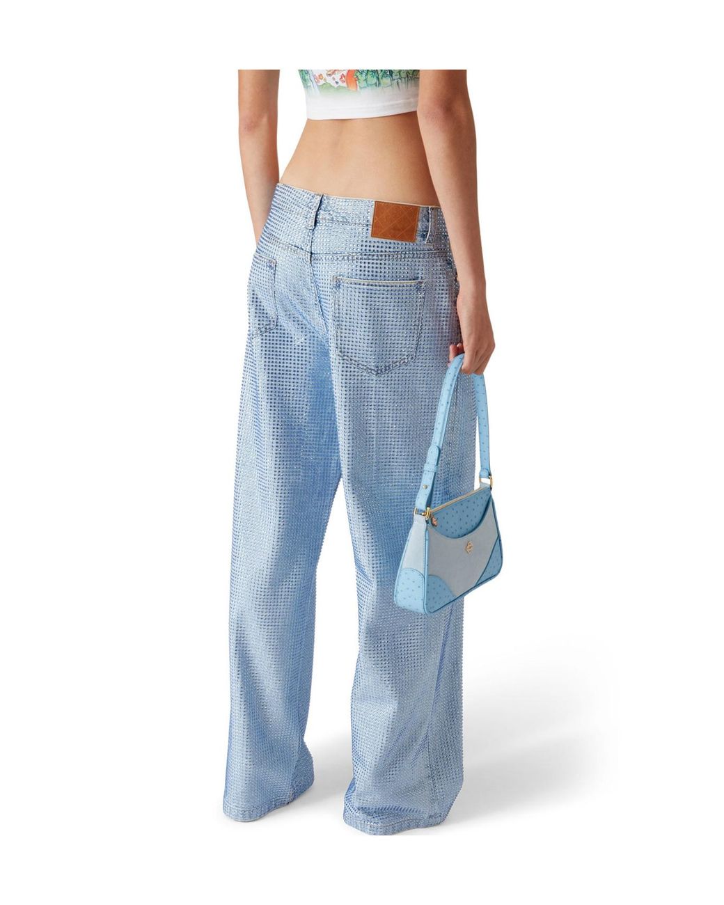 Casablanca Blue Crystal-Embellished Jeans