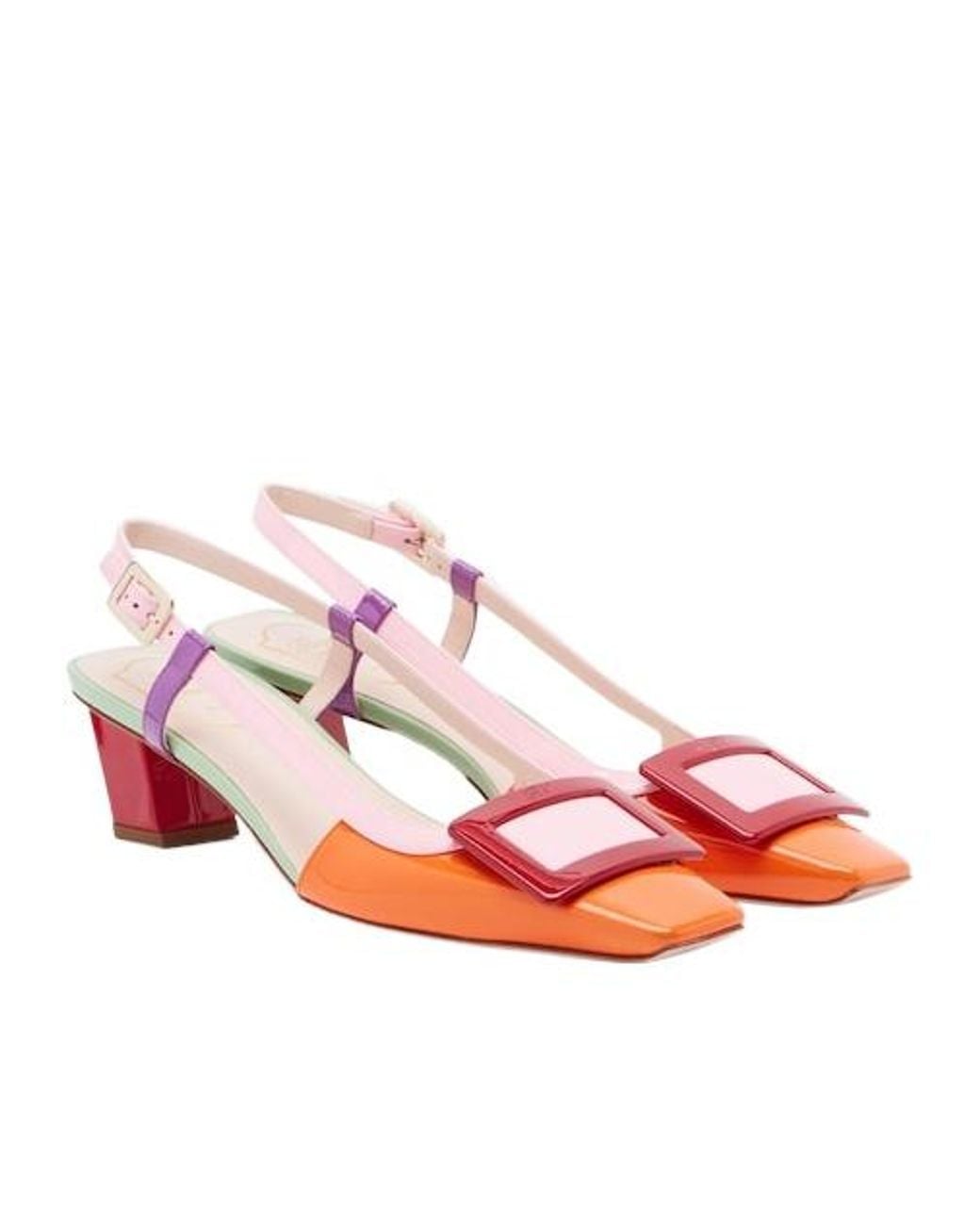 Roger Vivier Pink Leather Slingback Pumps