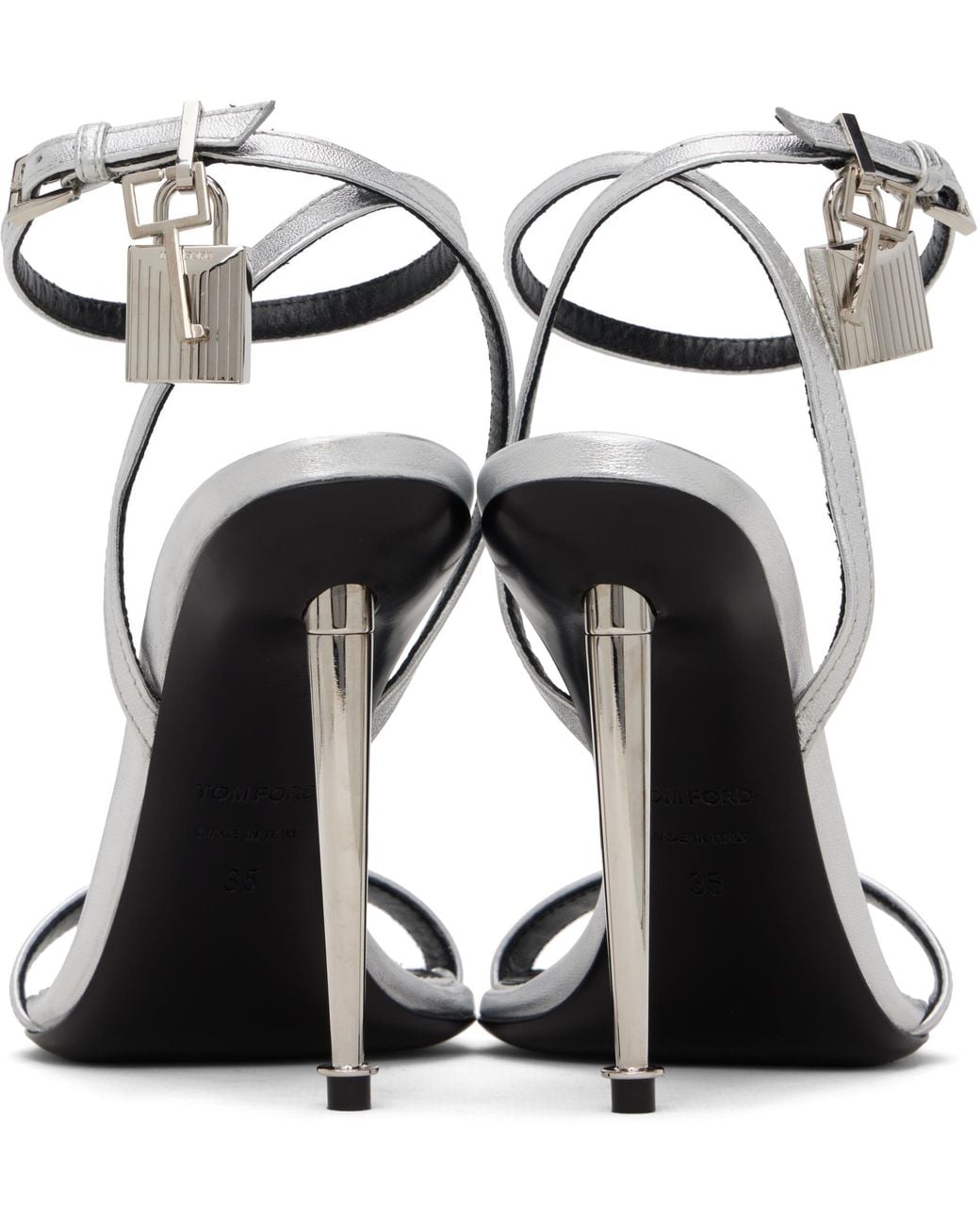 Tom Ford White Ankle-Strap Heeled Sandals