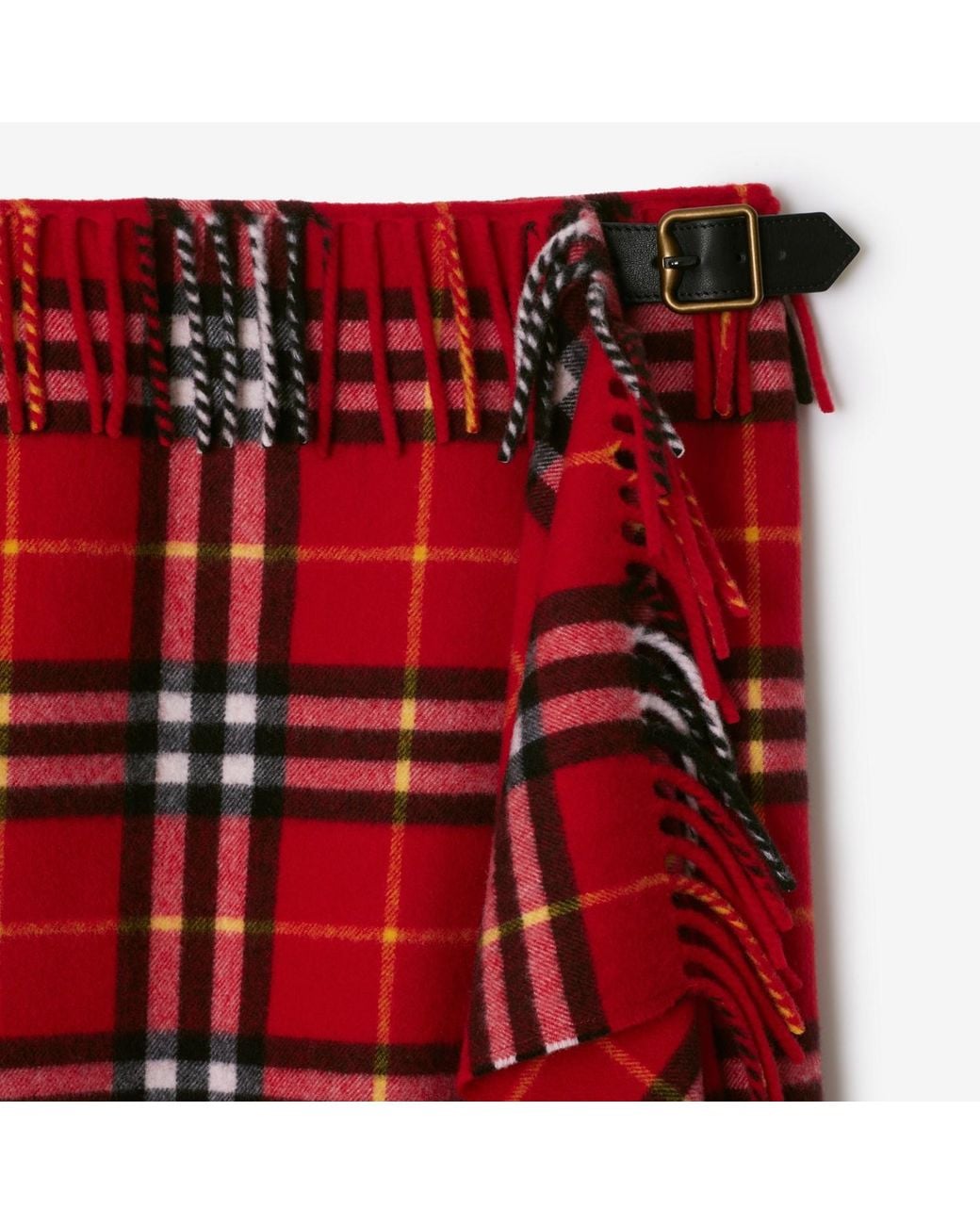 Burberry Red Tartan-Pattern Skirt