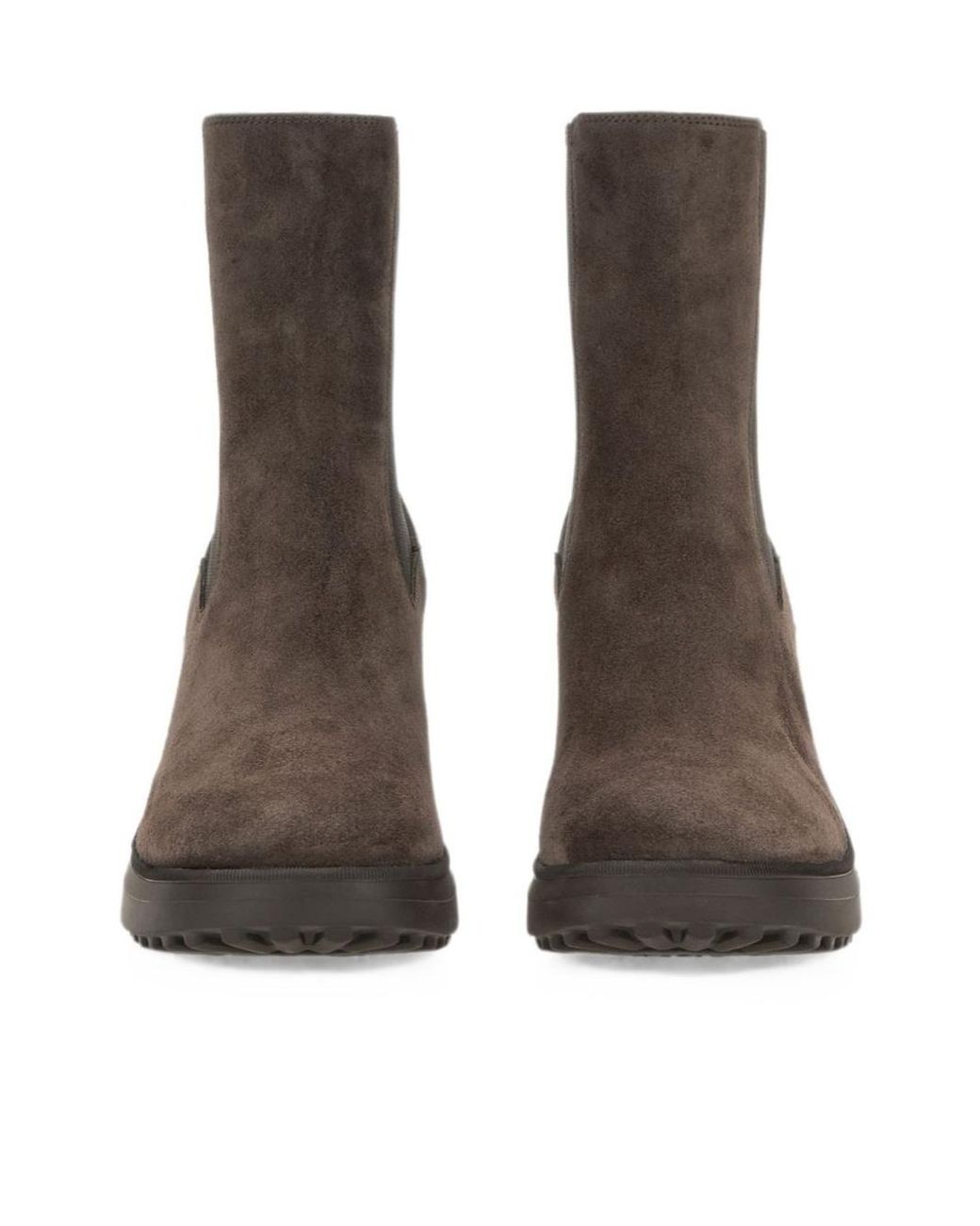 Hogan Brown Block Heel Chelsea Boots