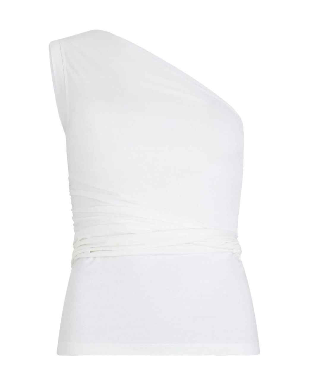 Patou White One-Shoulder Cotton Top