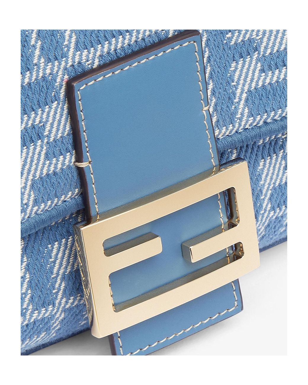 Fendi Baguette Ff Jacquard Denim Shoulder Bag in Blue | Lyst
