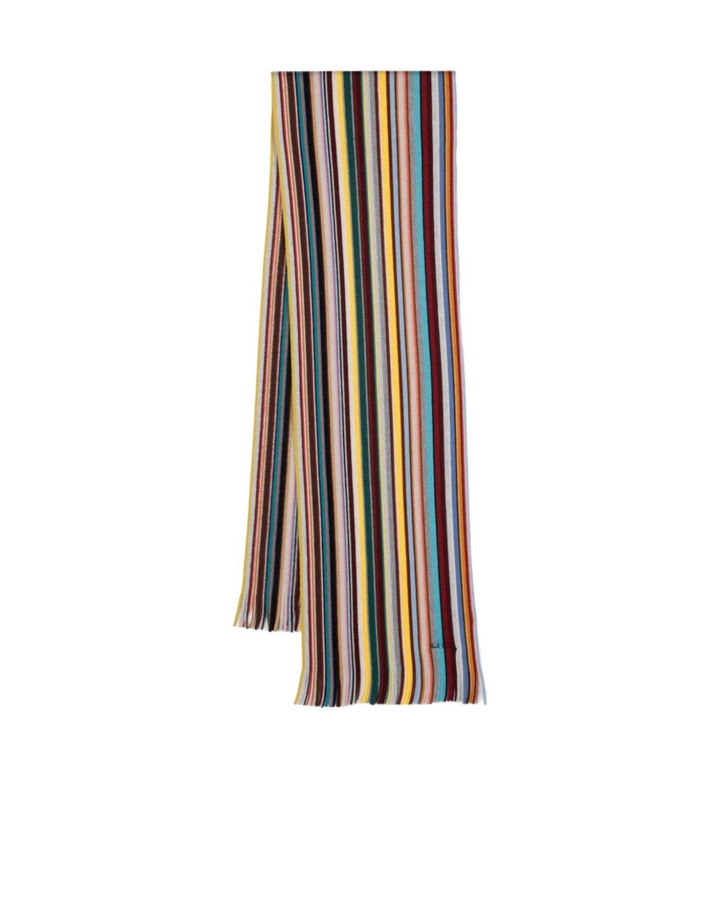 Paul Smith White Scarf With Stripe Pattern for men