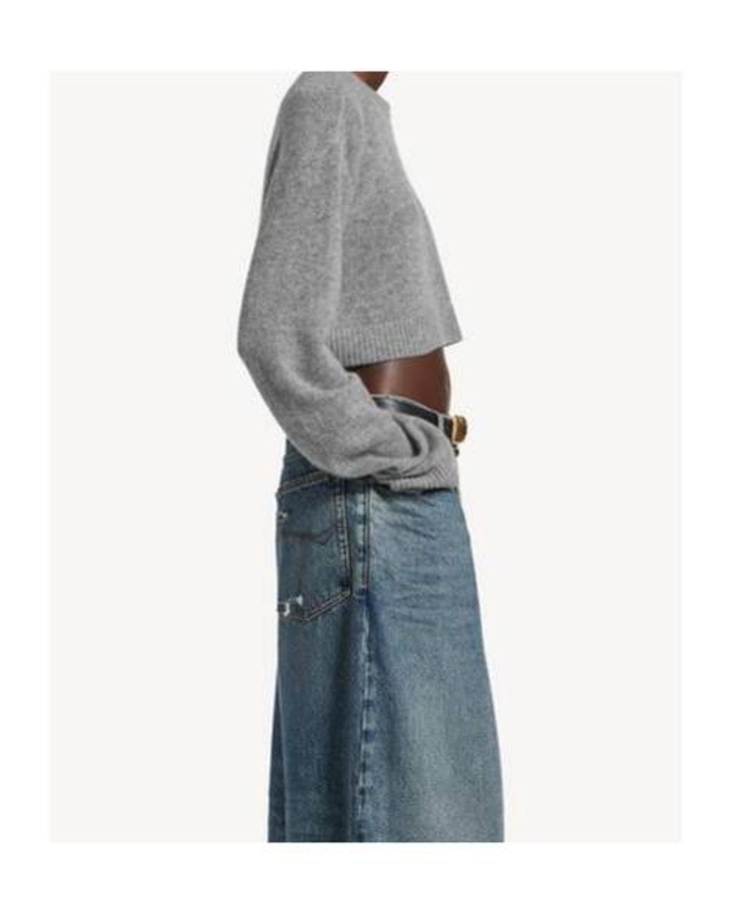 Balenciaga Gray Cropped Crewneck