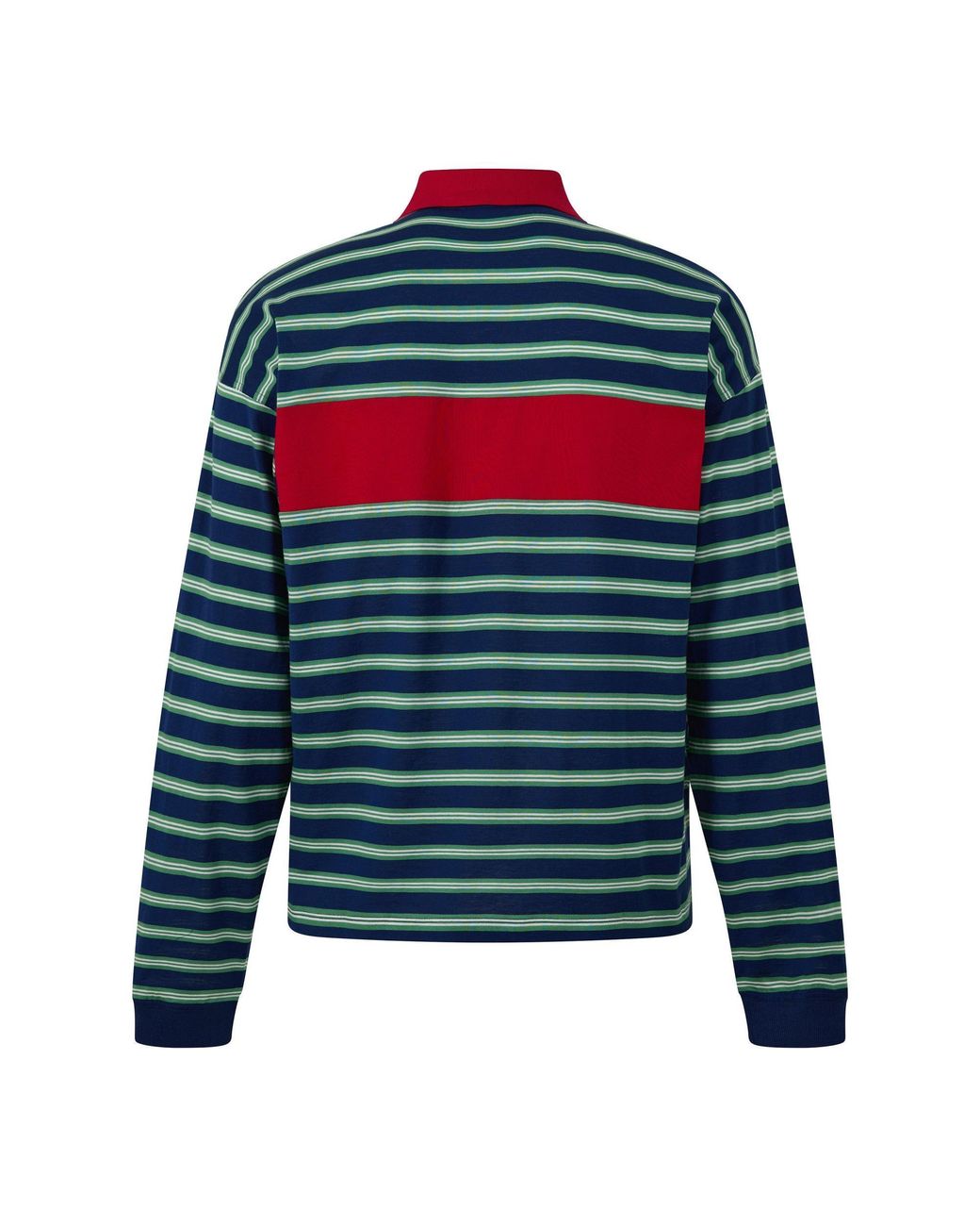 Versace Blue Striped Long-Sleeve Polo Shirt for men