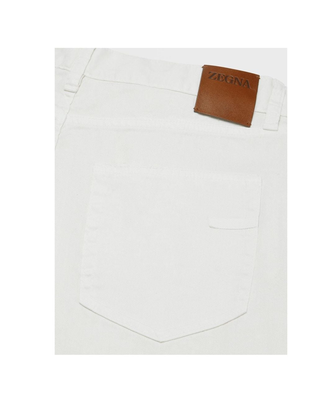 Zegna White Stretch Linen And Cotton Roccia Jeans for men