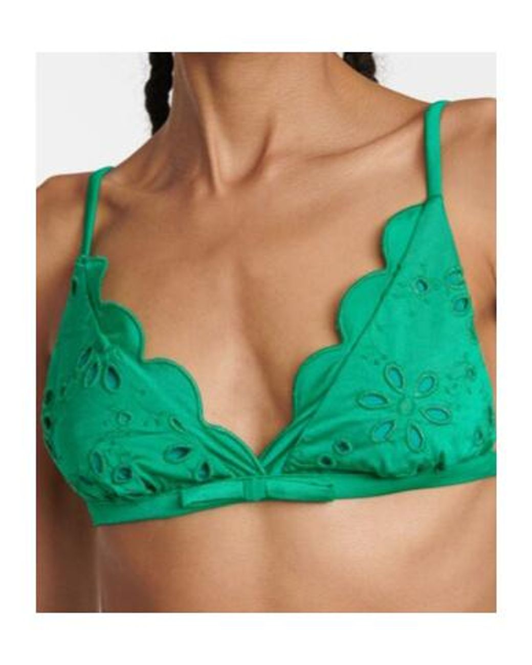 Giambattista Valli Green Floral Bikini Top