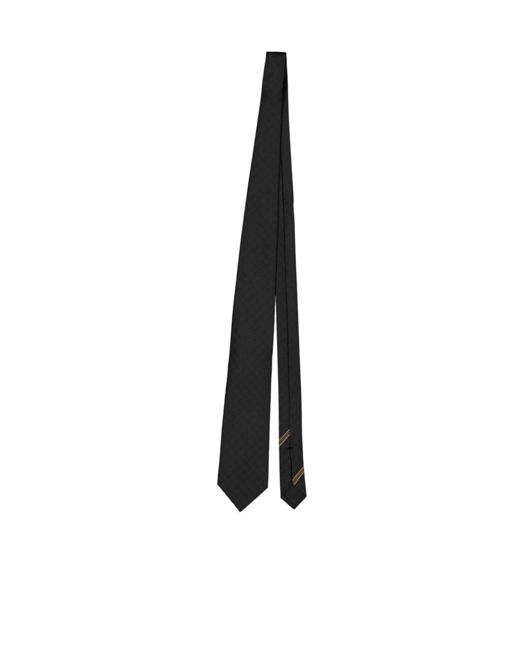 Gucci White Narrow Jacquard Diamond Tie for men