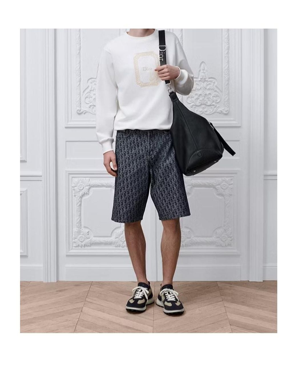 Dior Gray Belt Loop Shorts for men