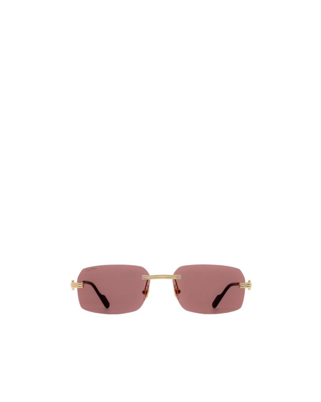 Cartier Pink Rectangular Frame Sunglasses for men