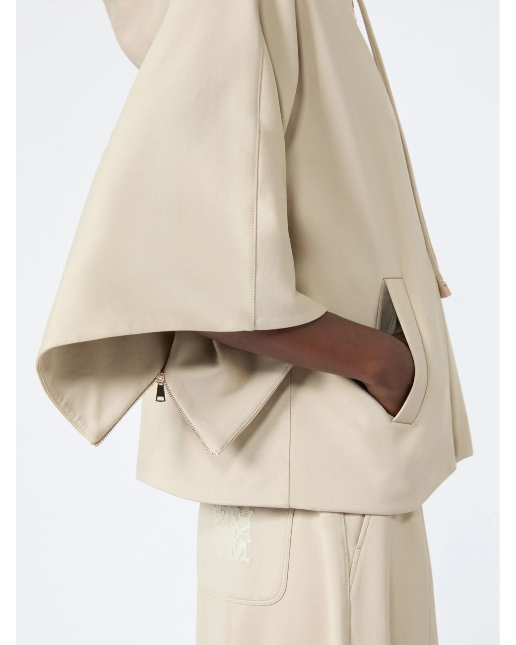 Max Mara Natural Technical Jersey Cropped Hoodie