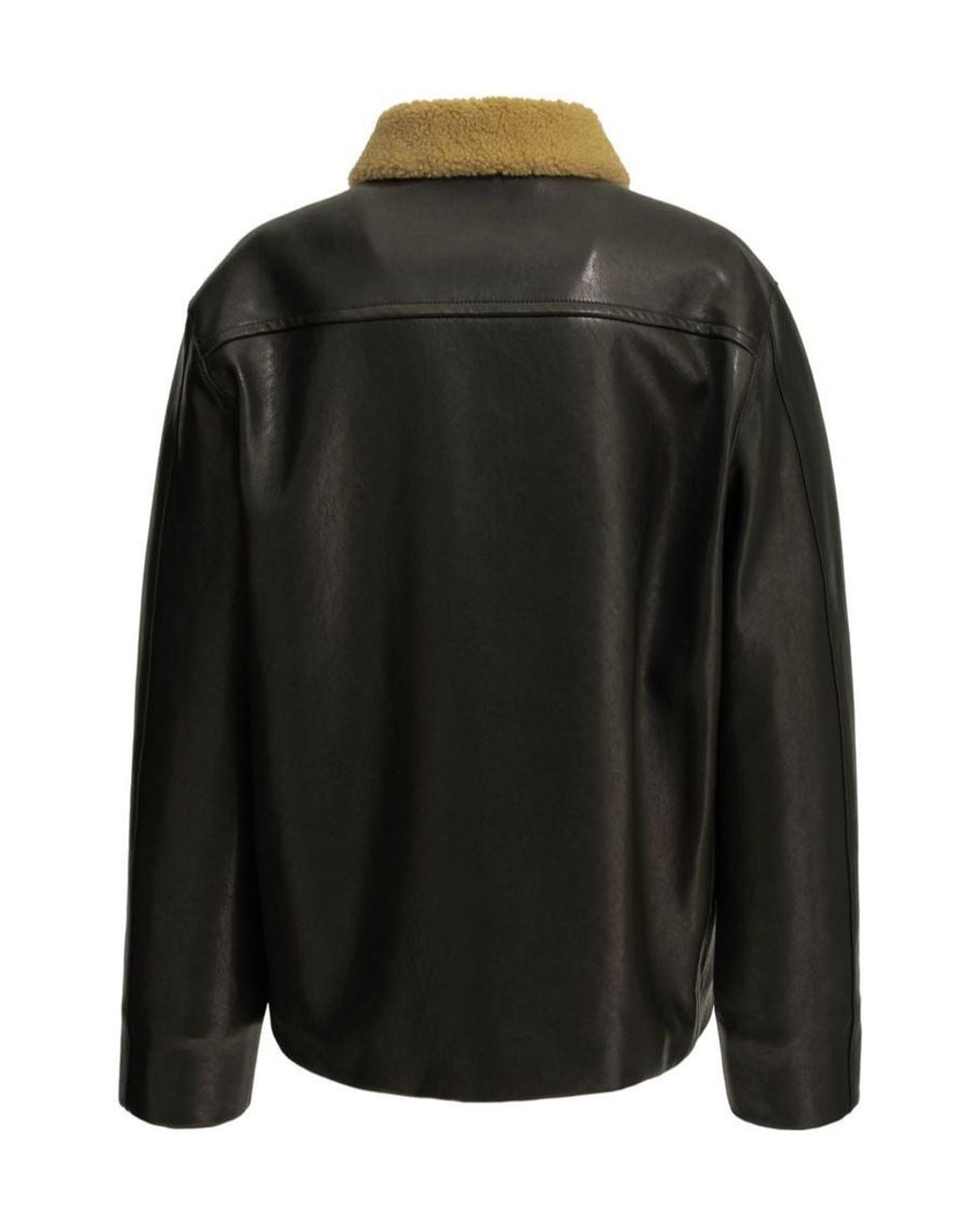 Khaite Black Shearling-Trimmed Leather Jacket
