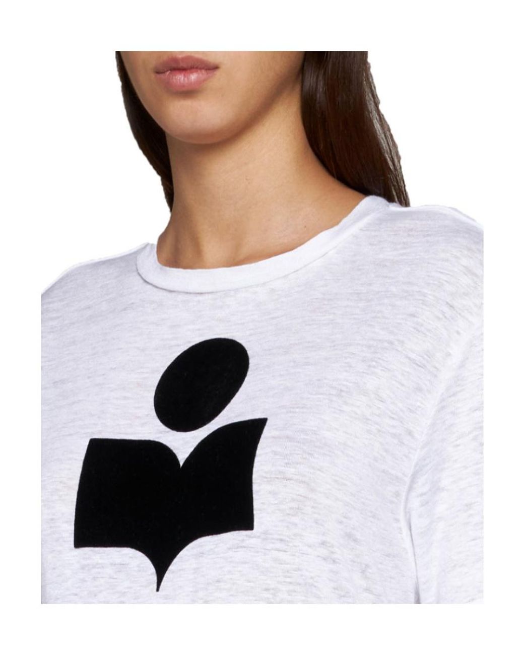 Isabel Marant White Isabel Marant Étoile Logo-Printed Crewneck T-Shirt