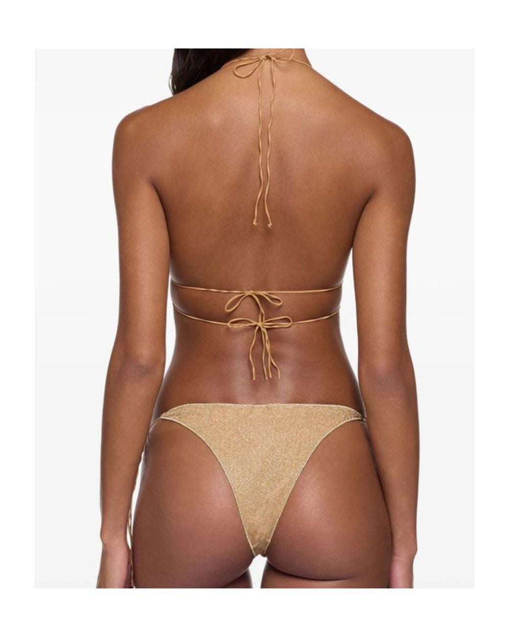 Oseree White Oséree Beaded Lurex Triangle Bikini