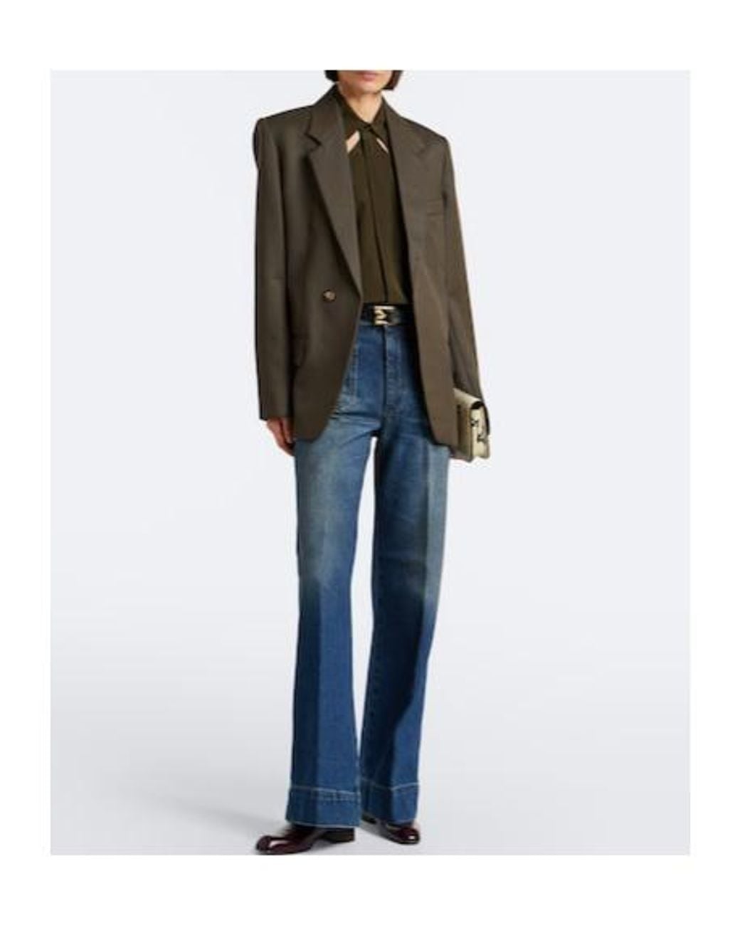 Victoria Beckham Blue Faded Wide-Leg Jeans