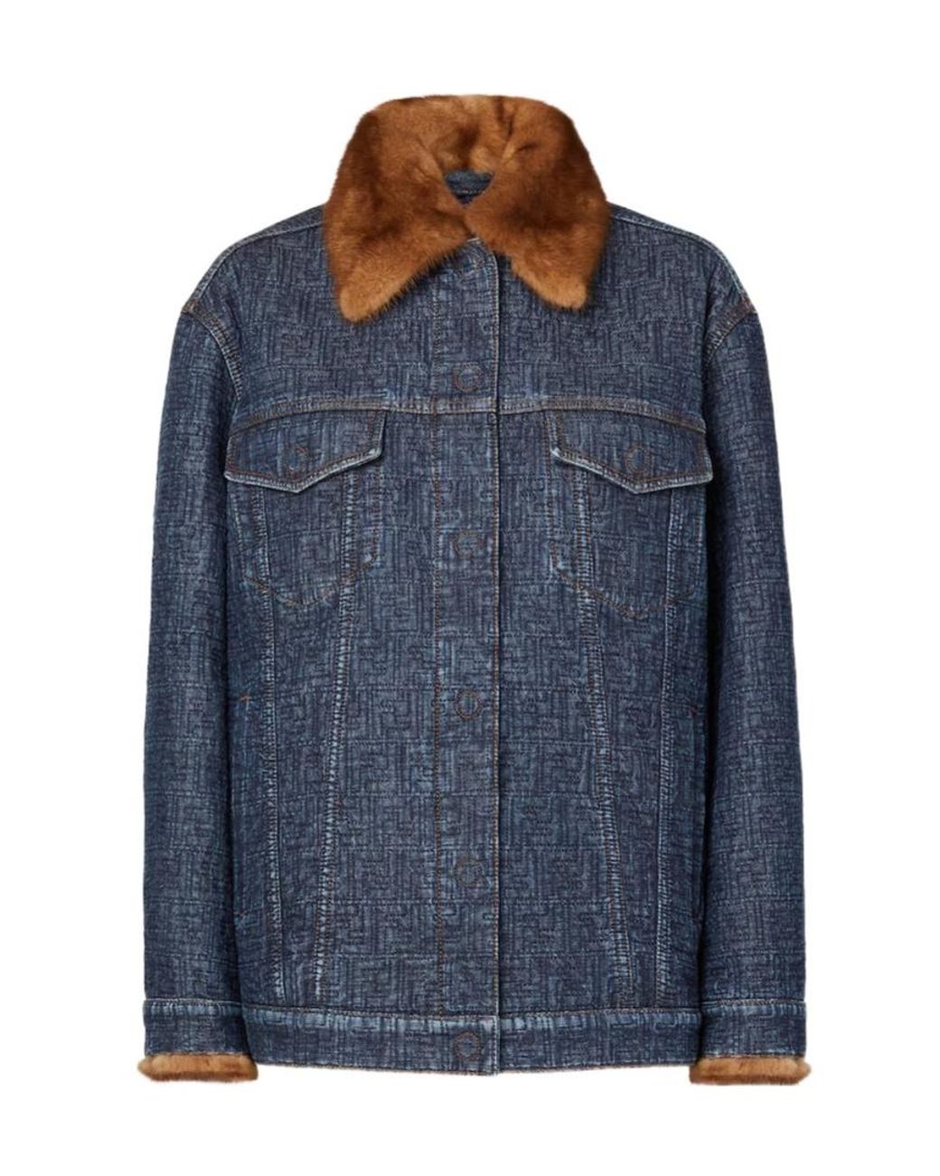 Fendi Blue Ff Denim Jacket