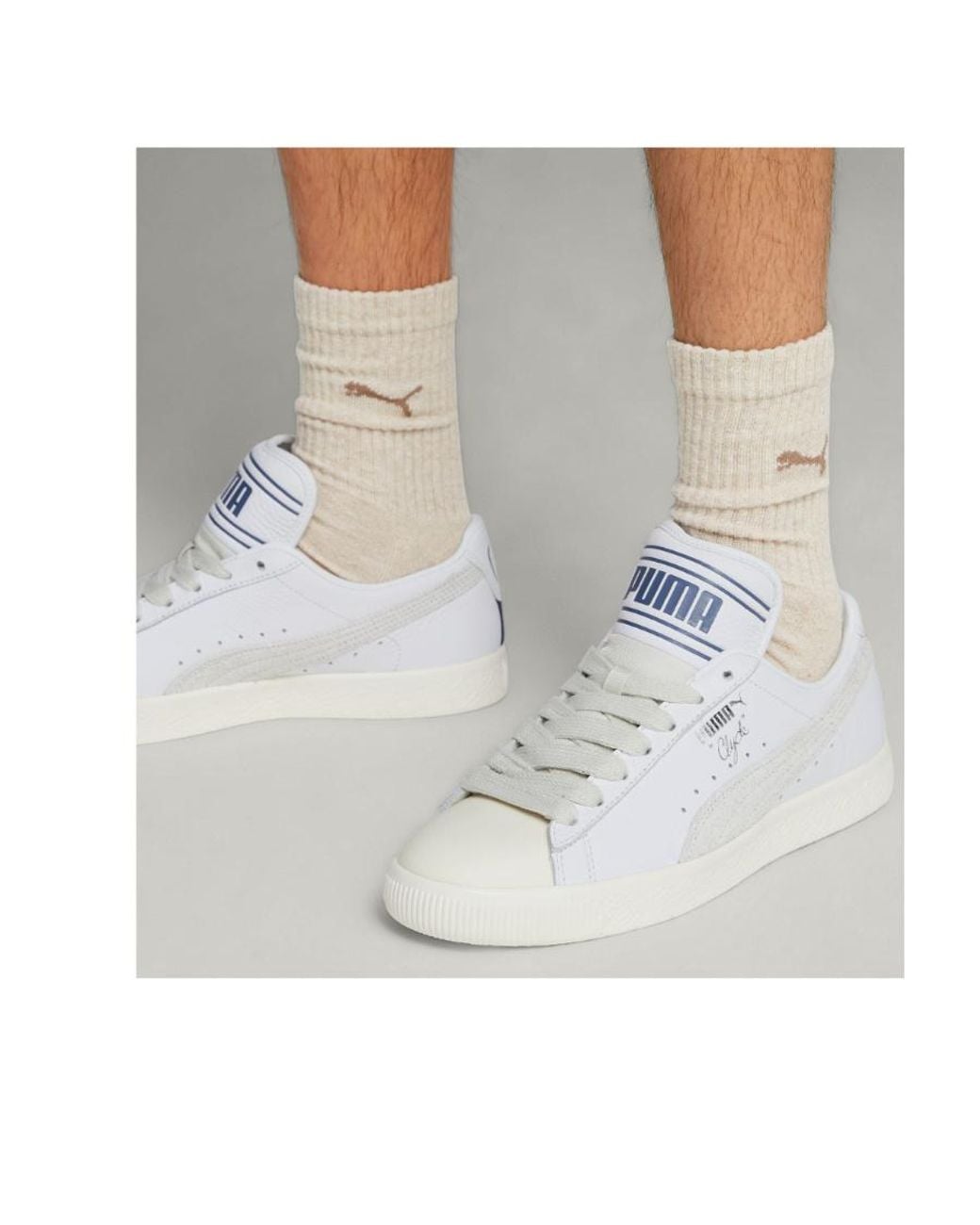 PUMA White X Rhuigi Clyde Q3 Round Toe Sneakers for men