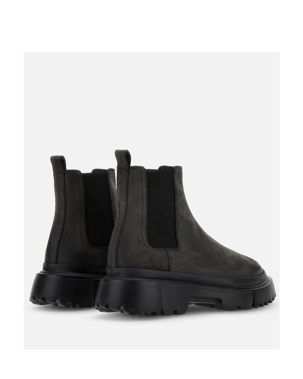 Hogan Black Chelsea Round-Toe Boots for men