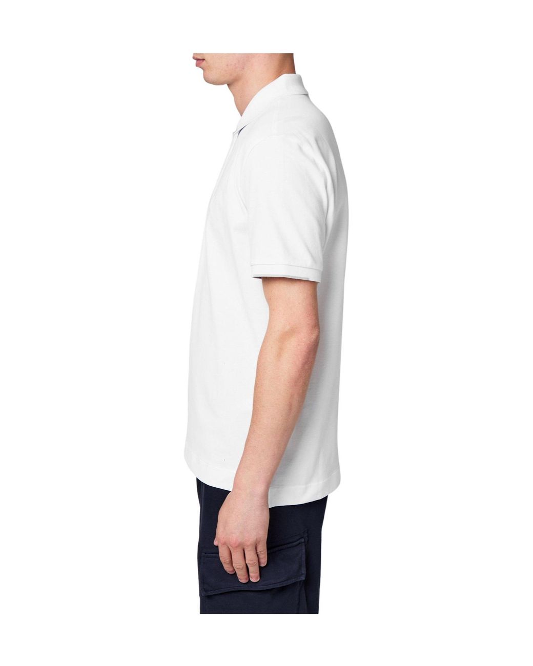 C P Company White Short Sleeve Polo Shirt for men