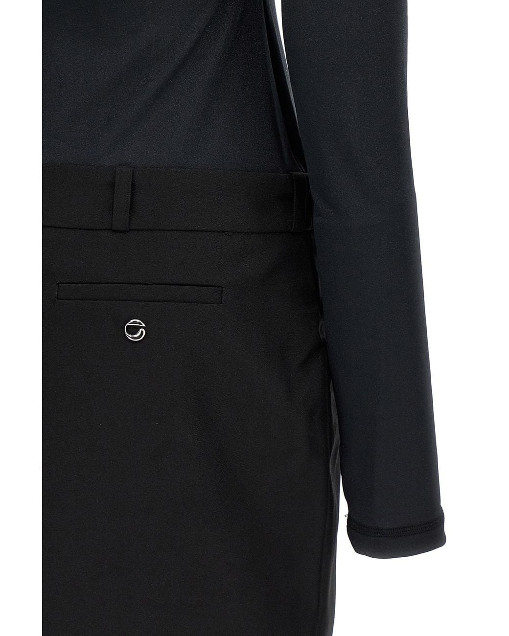 Coperni Black Hybrid Tailored Dress