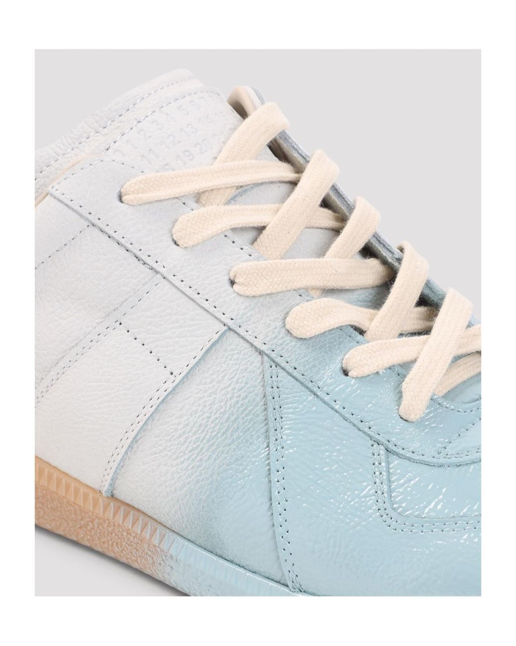 Maison Margiela White Coated Panel Low-Top Sneakers for men