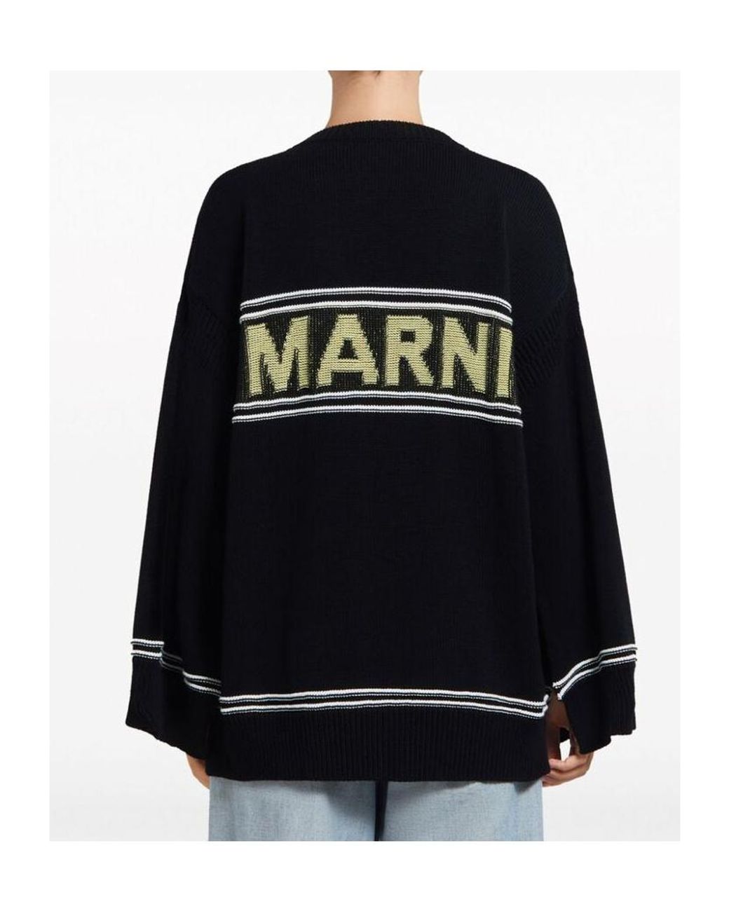 Marni Black Buttoned Oversized-Fit Cardigan