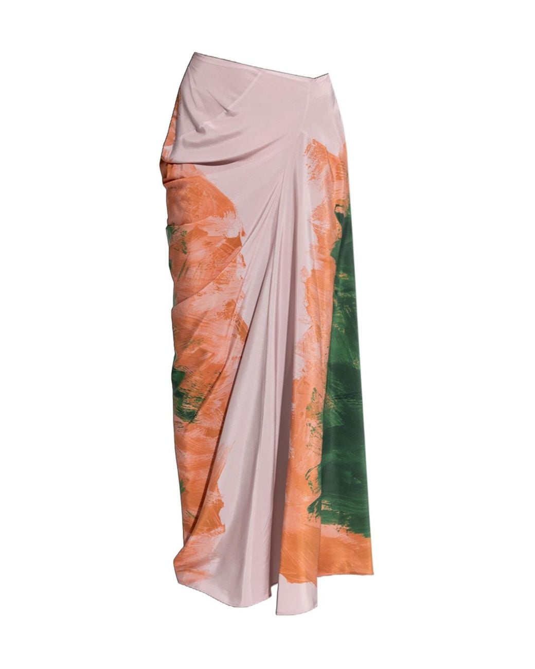 Dries Van Noten Pink Long Draped Skirt