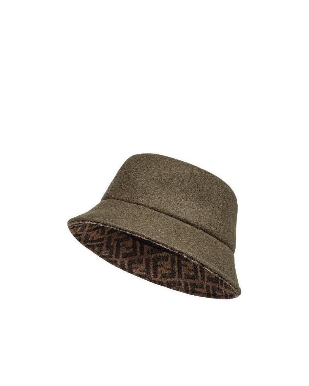 Fendi Brown Wool And Silk Bucket Hat