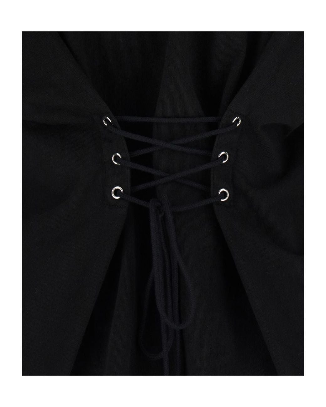 Agolde Black Ellery Lace-Up Back T-Shirt