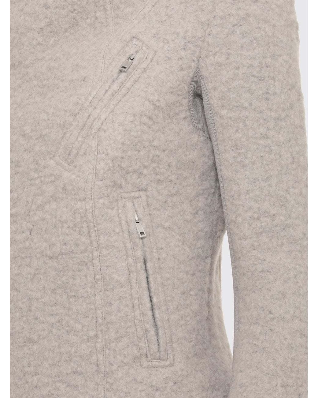 Rick Owens Gray High Neck Zip Jackets