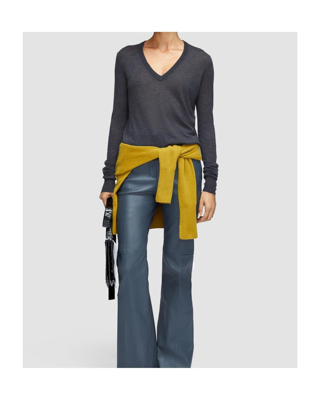 Joseph Gray V-Neck Wool Sweater