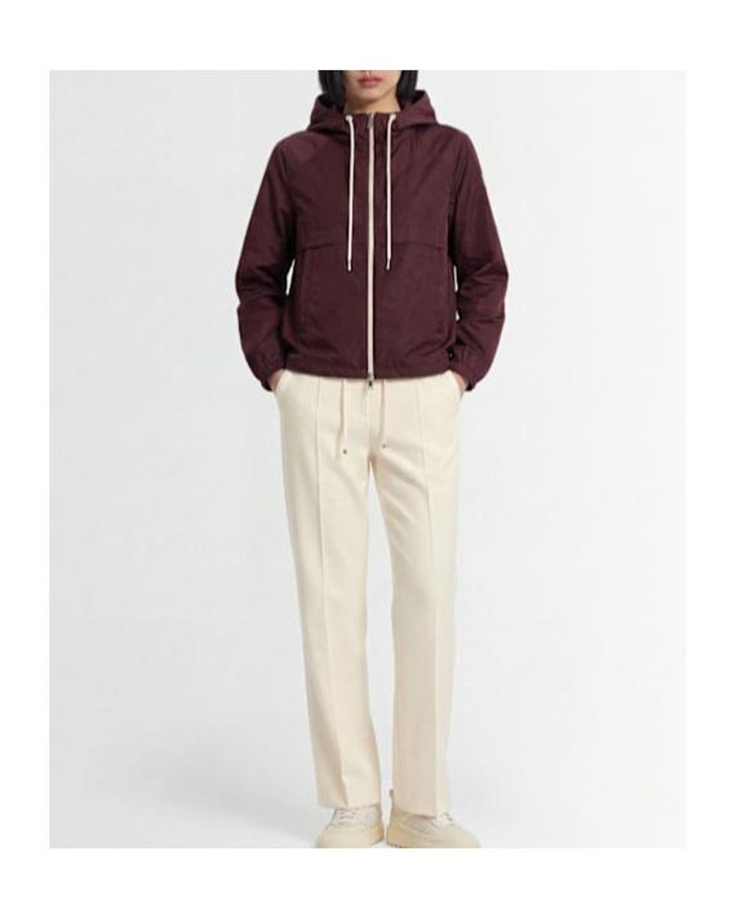 Moncler Purple Coquelicot Hooded Nylon Casual Jacket