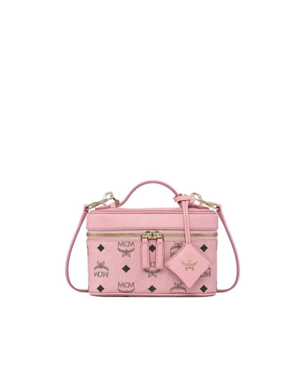 MCM Pink Aren Vanity Case Make Up Bag