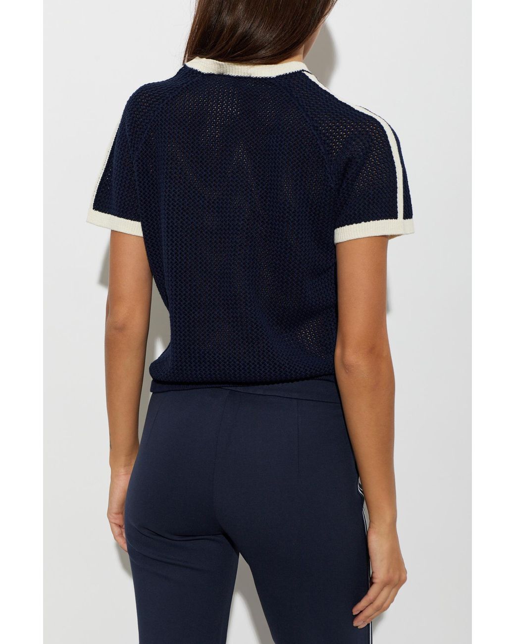 The Upside Blue Fenway Mesh Knit Top