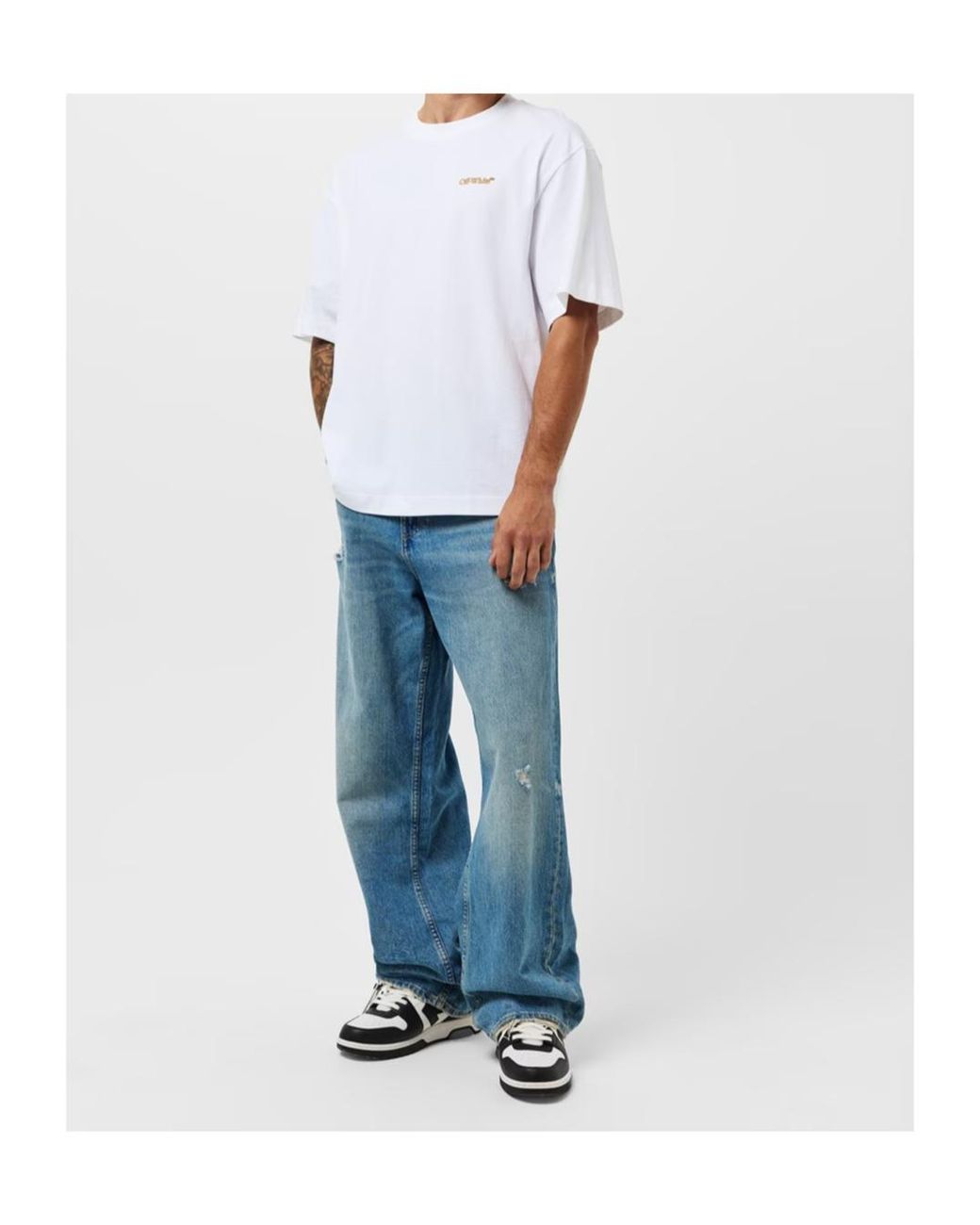 Off-White c/o Virgil Abloh White Logo Crew Neck T-Shirt for men