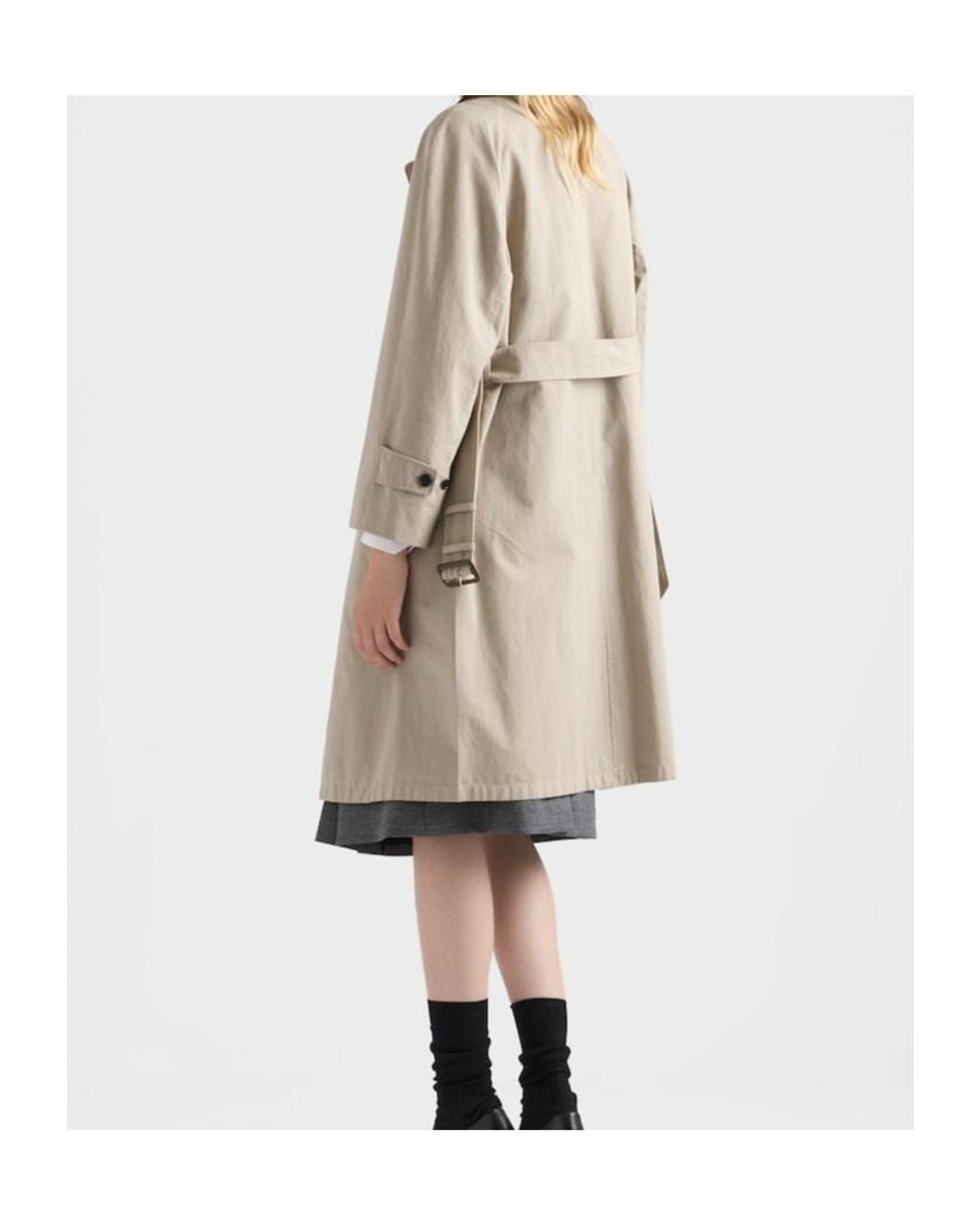 Prada Natural Belted Overcoat