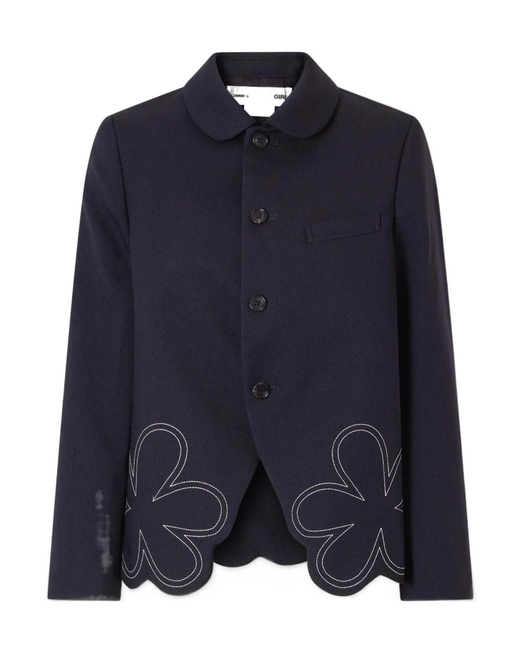 Comme des Garçons Blue Embroidered Blazer