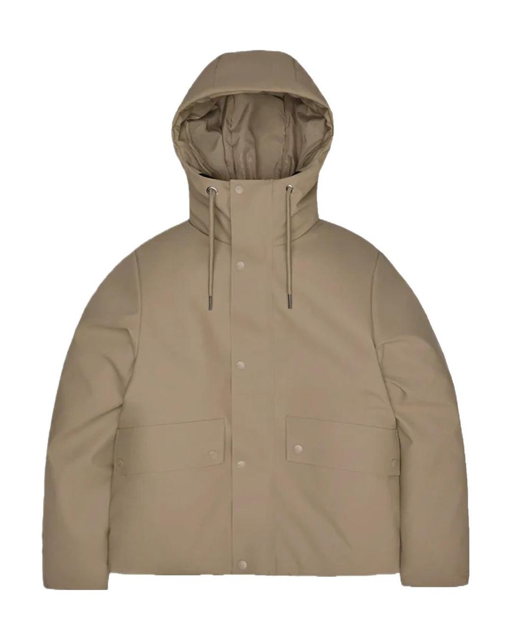 Rains Natural Long-Sleeved Snap-Button Cotton Jacket